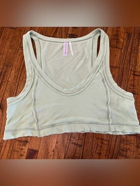 Out From Under Mint Waffle Knit Tank Top Size Medium